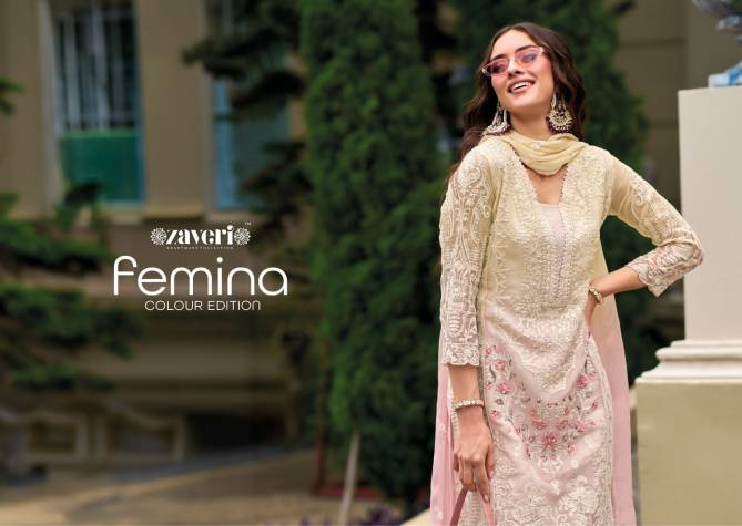 Femina By Zaveri Organza Readymade Suits Catalog